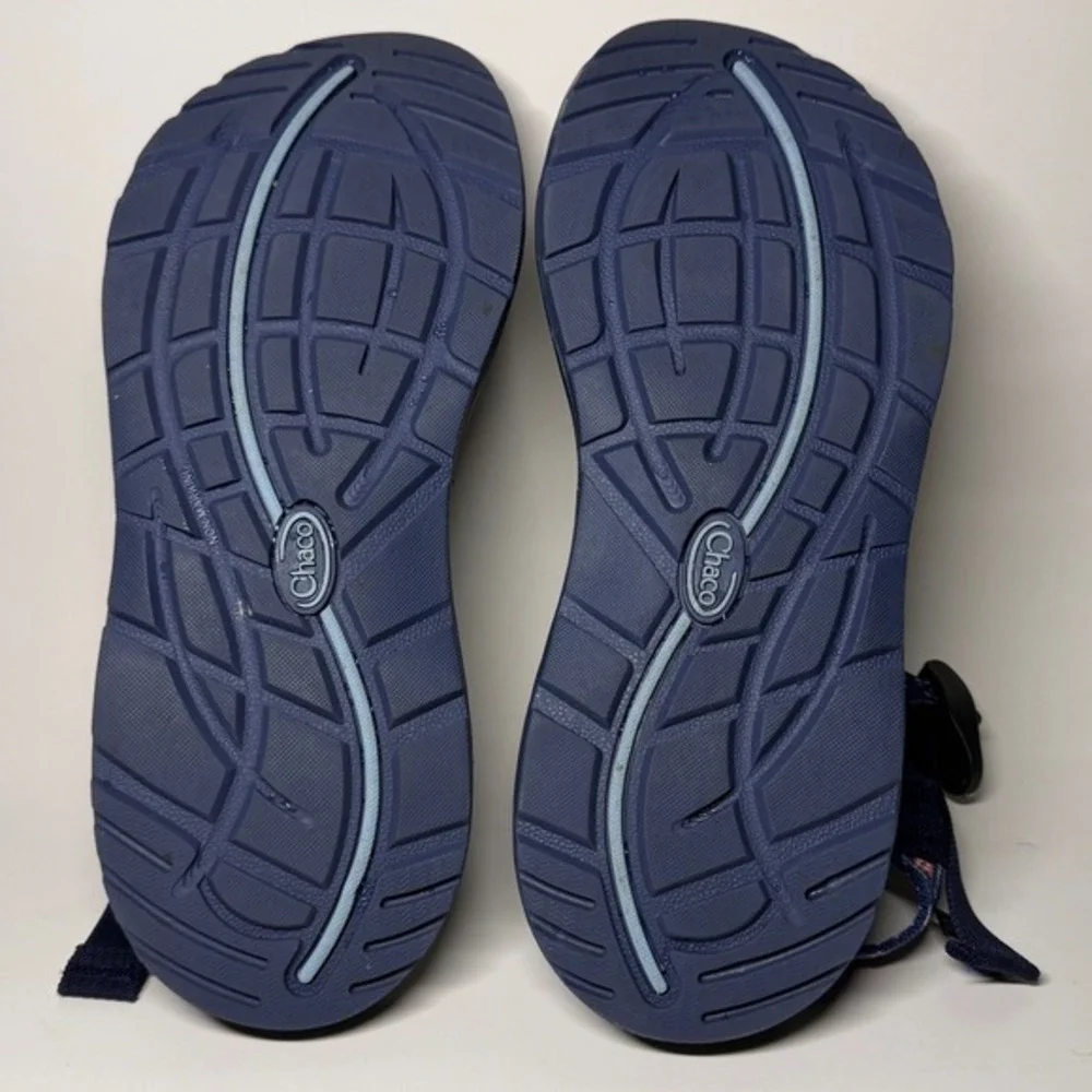 Chaco Z/Cloud 2 Sandals Blue Geometric‎ Strappy Toe Loop Festival Boho Womens 9
